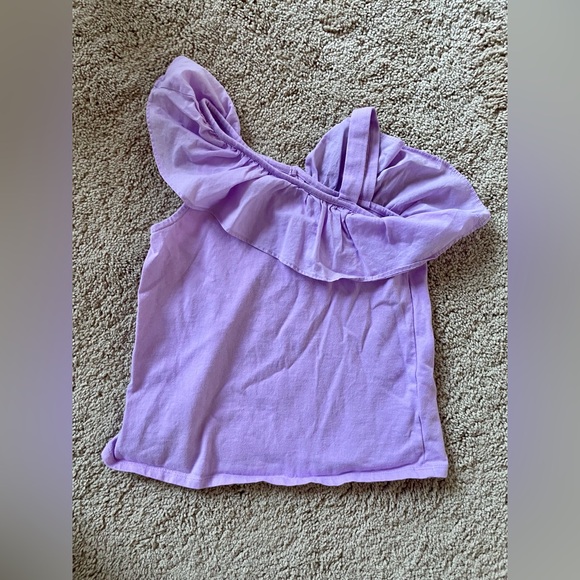 Janie and Jack the ruffle one shoulder lavender top, good used condition - Picture 2 of 4